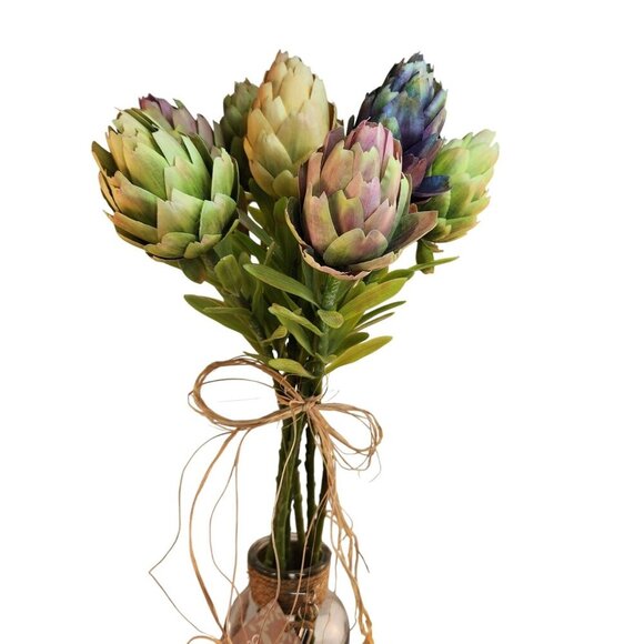 Artificial Protea Flower Stems Bouquet - Mixed Colors For Home Décor Wedding & C - Picture 10 of 11